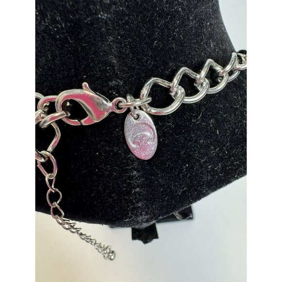 Charter Club Bib Necklace Statement Jewelry Silver Tone Faux Turquoise Stone - Picture 3 of 3